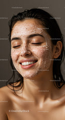 Young Woman Smiling with Clear Skin in Beauty and Wellness Concept