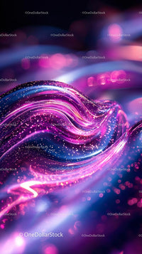 Vibrant Neon Light Trails and Abstract Digital Art