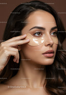 Young Woman Applying Under Eye Patches for Skin Rejuvenation