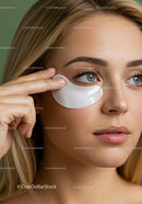 Close-Up of Woman Applying Under-Eye Gel Patch for Skincare