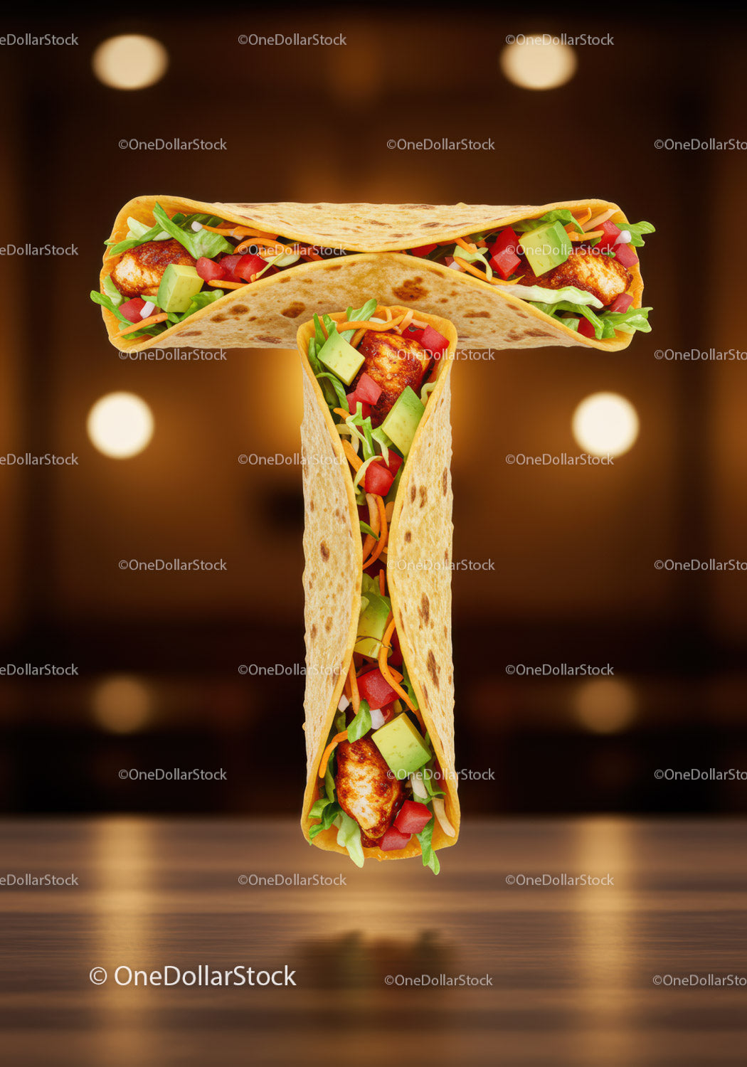Fresh chicken tacos with vibrant vegetables on wooden table