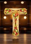 Fresh chicken tacos with vibrant vegetables on wooden table