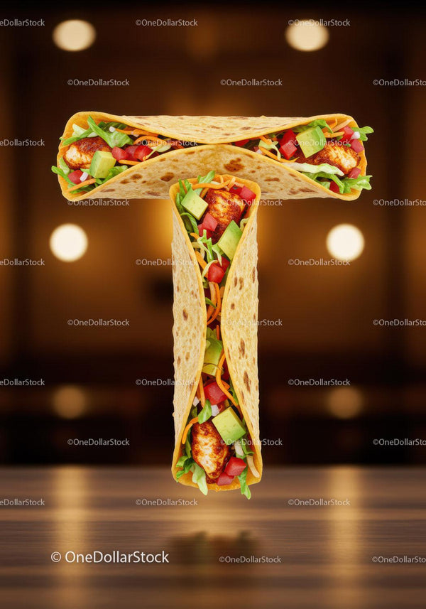 Fresh chicken tacos with vibrant vegetables on wooden table