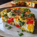 Vegetable Quiche with Red Bell Peppers and Leafy Greens