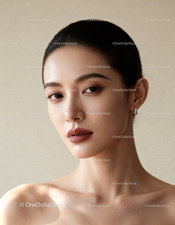 Elegant woman with flawless makeup and smooth skin