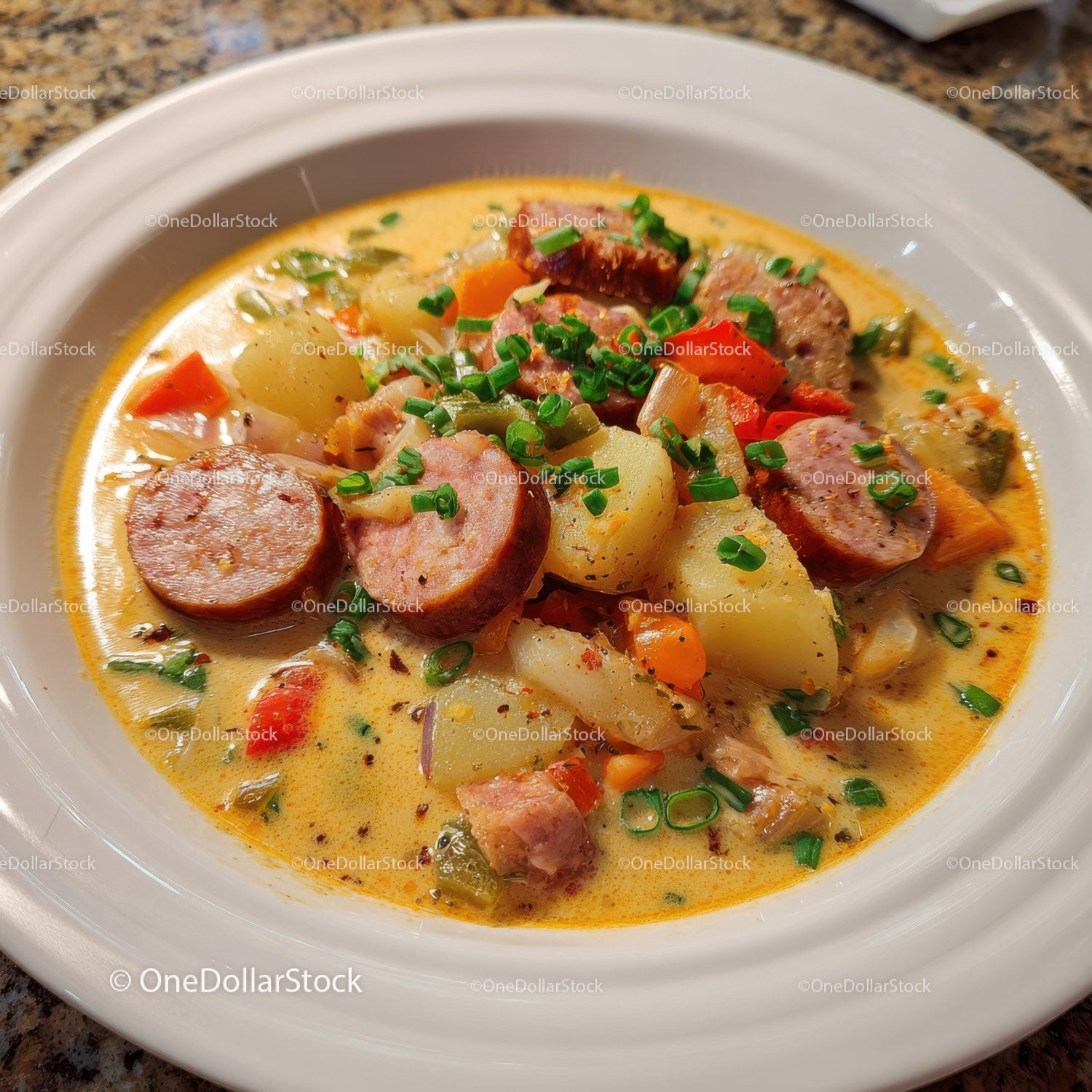 Hearty Sausage and Vegetable Soup with Potatoes and Carrots