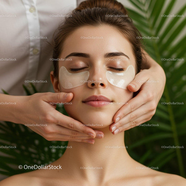 Relaxing Facial Massage with Sheet Masks on Young Woman in Spa Setting