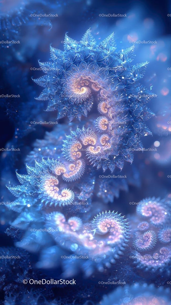 Mesmerizing Underwater Scene with Bioluminescent Marine Creatures
