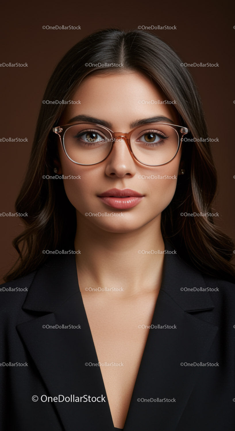 Professional Woman Wearing Glasses in Elegant Indoor Setting