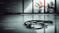 Medical Stethoscope on Clinical White Office Desk for Healthcare