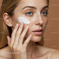Close-up of Woman Applying Sunscreen to Face for Skin Protection