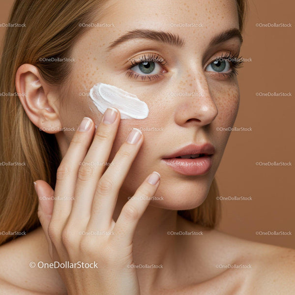 Close-up of Woman Applying Sunscreen to Face for Skin Protection
