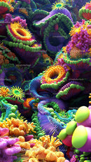 Colorful Coral Reef with Vibrant Sea Anemones and Marine Life