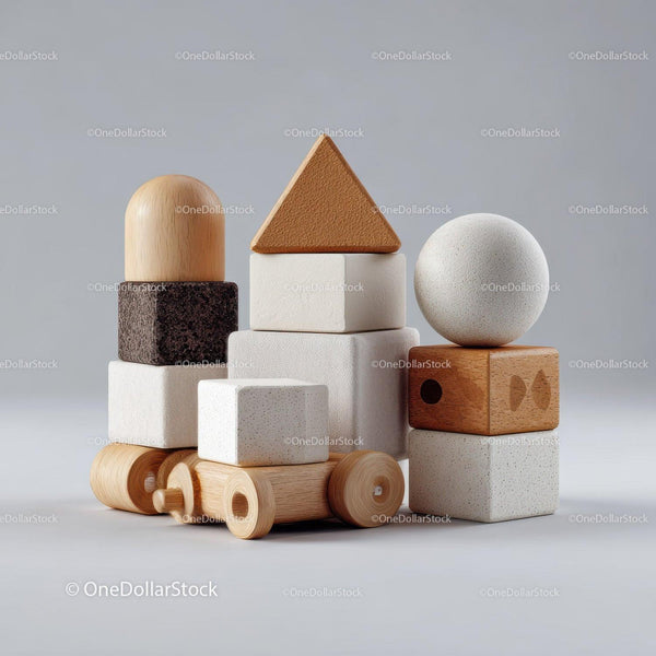 Natural Wooden Geometric Stacking Toys