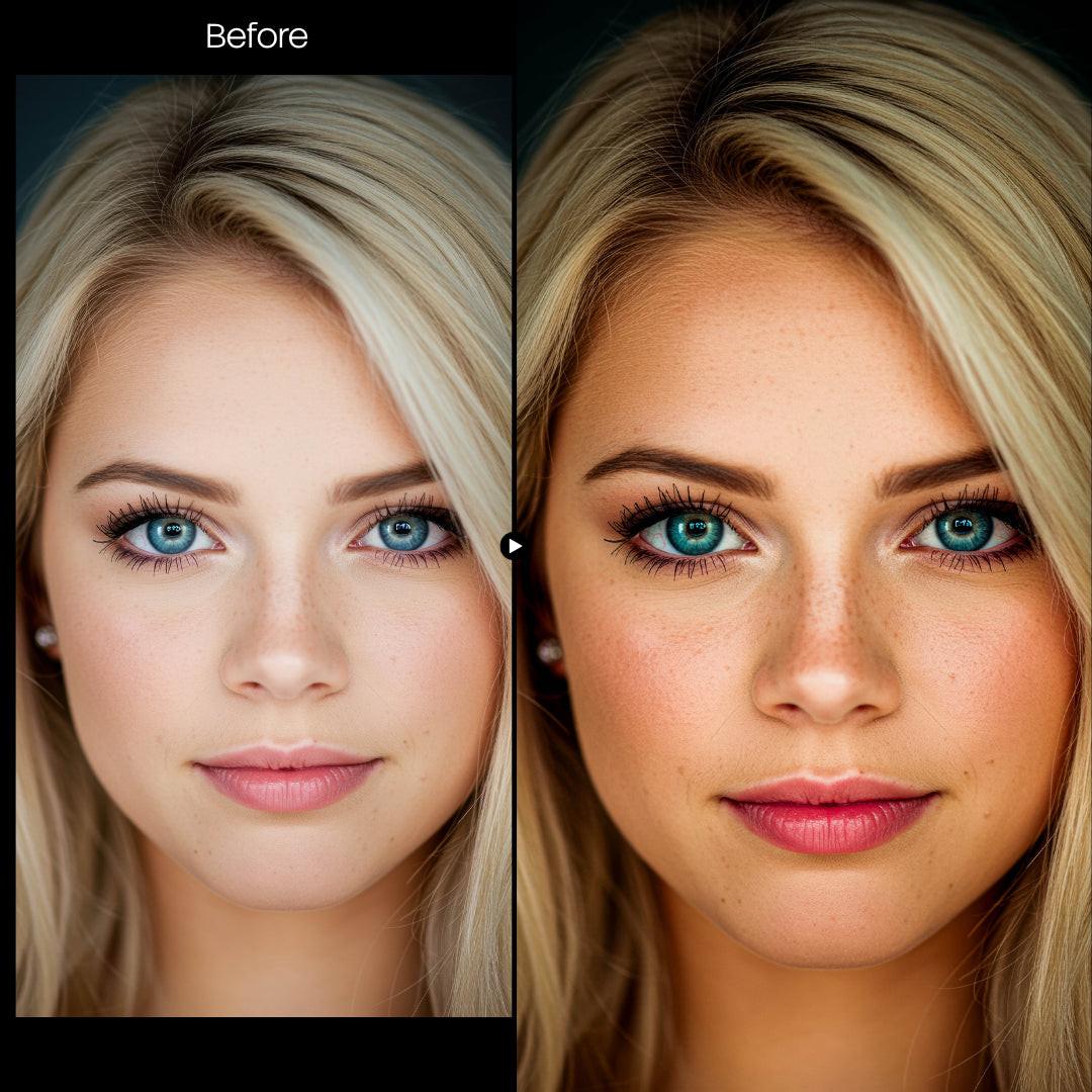 portrait photography edit with Dark Portrait Lightroom presets
