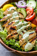 Grilled Chicken Salad with Fresh Vegetables and Herb Dressing