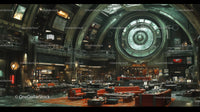 Futuristic Spacecraft Interior with Circular Window and Lounge