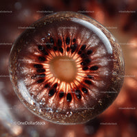 Detailed Slice of Kiwi Fruit with Juicy Seeds and Vibrant Colors