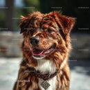 Joyful Brown Dog Outdoors with Sunny Natural Background