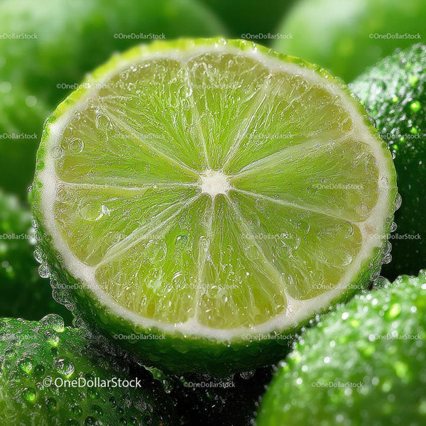 Świeży plaster limonki – zbliżenie z soczystą, szczegółową teksturą