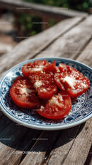 Delicious Cherry Tomato Toast with Fresh Herbs in Outdoor Setting