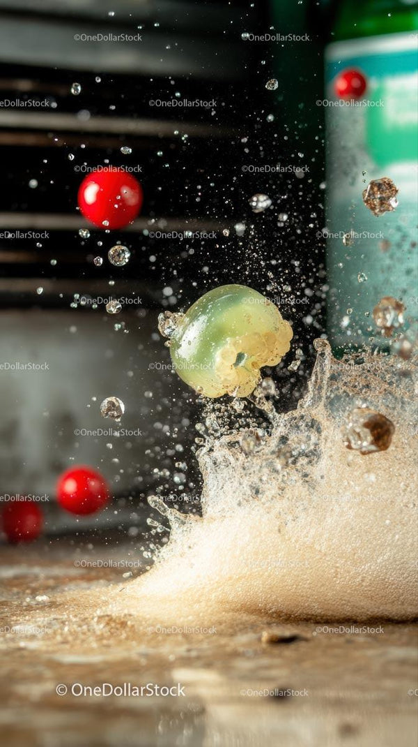 Dynamic Water Splash Featuring Fresh Berries and Juicy Fruit