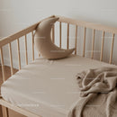 Minimalist Baby Crib with Crescent Moon Pillow