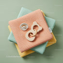 Soft baby blankets with pacifier and wooden toy