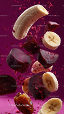Colorful Fruit Slices and Berries Falling in a Vibrant Scene