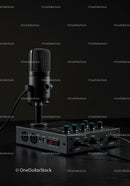 Professional Studio Microphone and Audio Equipment in Modern Setup