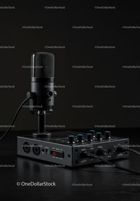 Professional Studio Microphone and Audio Equipment in Modern Setup