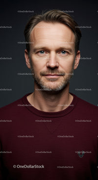 Confident Midsize Man Portrait With Stylish Hair and Genuine Smile