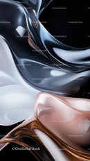 Elegant Abstract Metallic Swirls with Fluid Motion and Seamless Curves