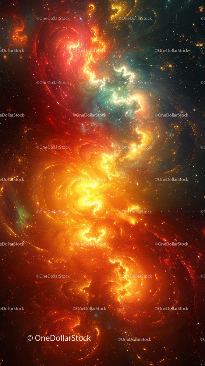 Colorful Cosmic Explosion with Swirling Galaxies and Nebula Clouds