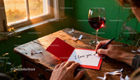 Writing a Heartfelt Love Note by Warm Window Light