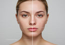 Portrait of a Young Woman Before and After Skincare Treatment