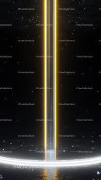 Futuristic Space Beam Illuminating Cosmos with Glowing Light