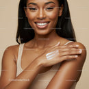 Young Woman with Glowing Skin Applying Skincare Cream