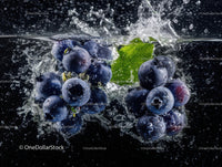 Blueberries Floating in Water with Splash Effect for Fresh Food Display