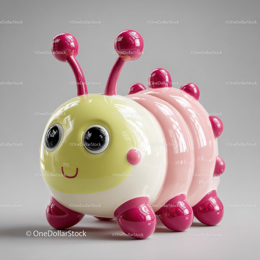 Playful Pink and Yellow Cartoon Caterpillar Toy for Kids
