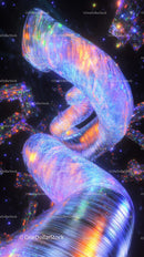 Colorful Illuminated DNA Helix with Sparkling Light Effects