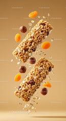 Healthy oat granola bars with nuts and dried apricots