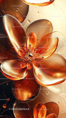 Elegant Golden Flower with Metallic Petals for Modern Art and Decor