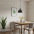 Modern Dining Room with Wooden Table and Indoor Plants