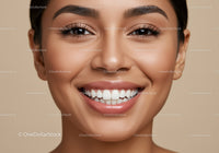 Close-up of joyful woman with radiant smile
