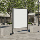 Blank outdoor billboard in modern urban plaza