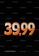 Price Tag Formed by Sushi Rolls on Black Background