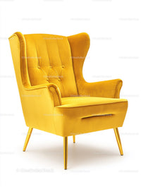 Bright Yellow Velvet Armchair for Modern Interior Decoration