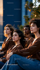 Diverse women enjoying sunset together outdoors