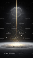 Spectacular Particle Explosion with Light Beam in a Dark Background